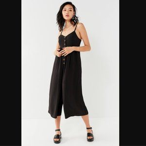 Urban Outfitters Tootsie Button Up Black Jumpsuit with Pockets, Sz M
